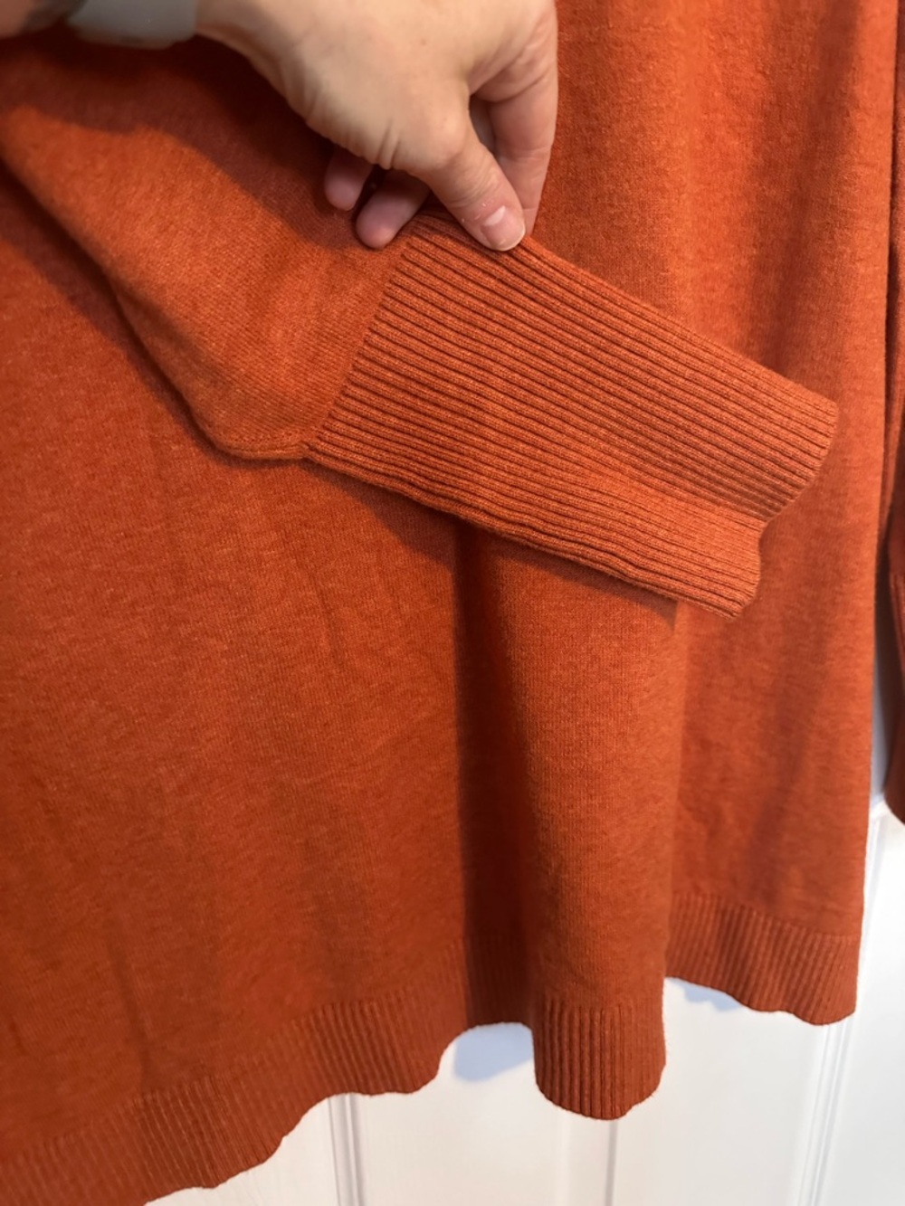 J. Jill Women’s V-Neck Orange Sweater - Picture 4 of 7